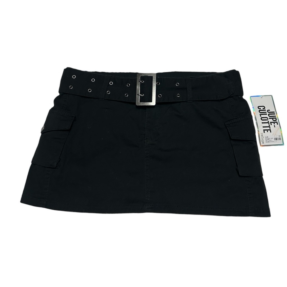 Black cargo mini skirt with belt size L